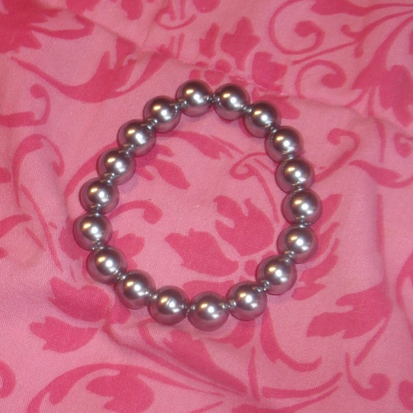 jcpenney Jewelry Womens Charcoal Gray Shiny Chunky Beaded Bracelet